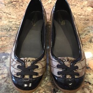 Coach flat, patent and canvas